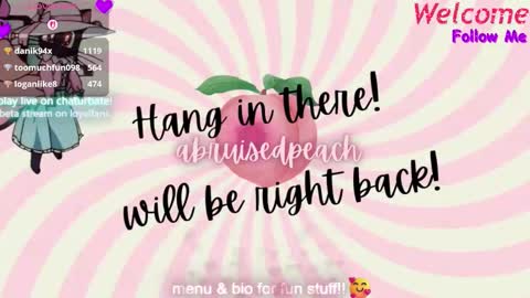 Snapshot of abruisedpeach chatting on 2, 12, 2025 Peach online show from 2, 12, 2025