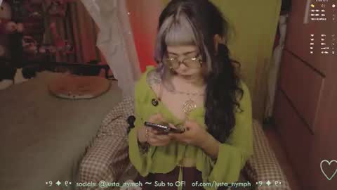Snapshot of blushing_nymph chatting on 26, 6, 2026 Im Nym Justa nymph on twitter and IG online show from 26, 6, 2026