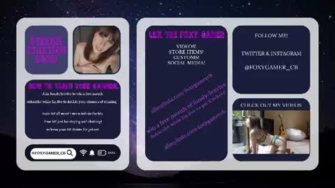 Snapshot of foxy_gamer chatting on 12, 6, 2026 Lex Vive foxygamer cb online show from 12, 6, 2026