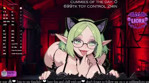 Snapshot of liorasublime chatting on 5, 6, 2026 im Liora uwu online show from 5, 6, 2026