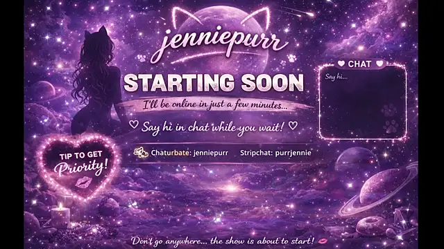 purrjennie online show from 26, 3, 2026